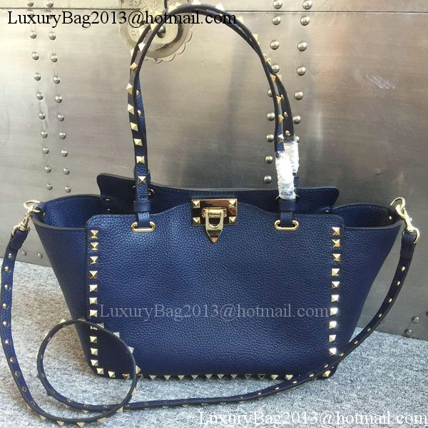 Valentino Garavani Rockstud Tote Bag Original Leather 1917B Blue