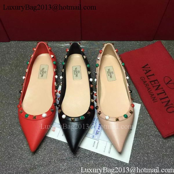 Valentino Leather Ballerina VT815 Red