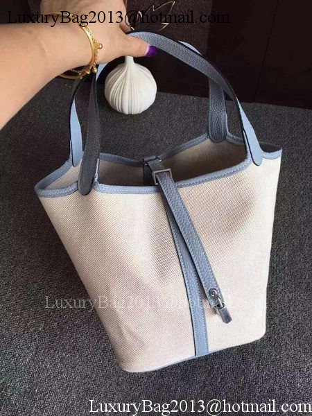 Hermes Picotin Lock 18cm Bag Canvas HPL8618T SkyBlue