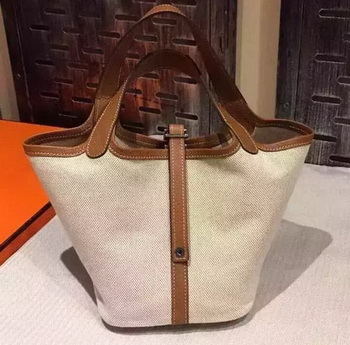 Hermes Picotin Lock 18cm Bag Canvas HPL8618T Wheat