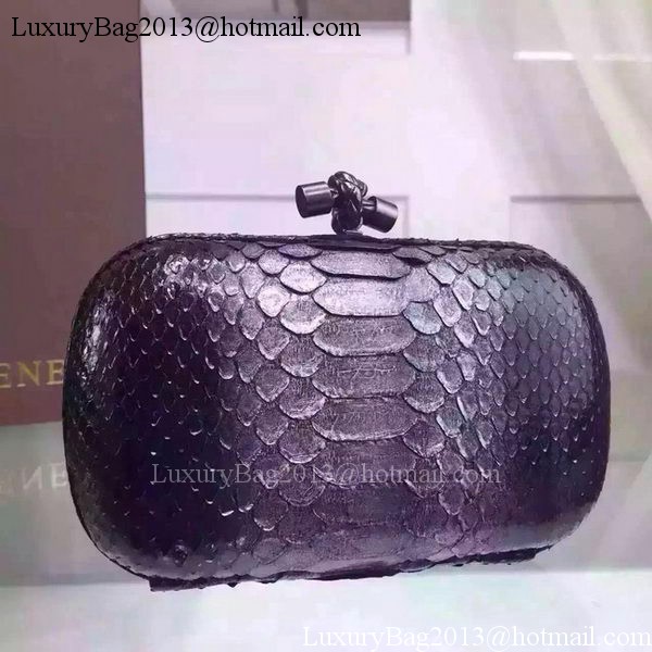 Bottega Veneta Snake Leather Knot Clutch BV8653 Silver