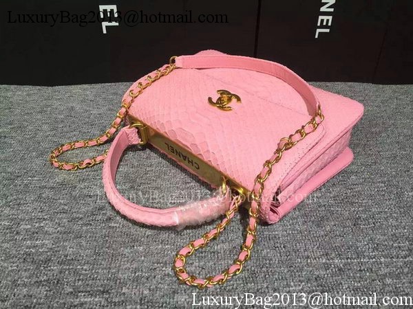 Chanel Classic Top Flap Bag Original Snake Leather A90095 Pink