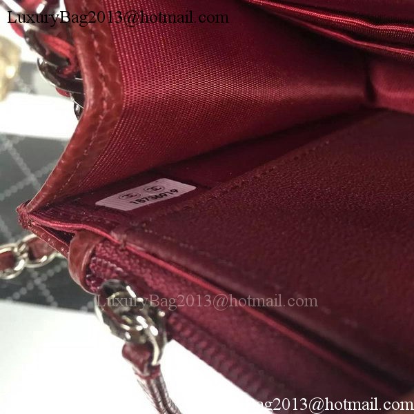 Chanel mini Flap Bag Cannage Pattern A8373 Burgundy