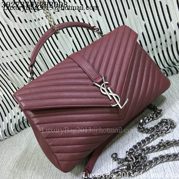 Saint Laurent Classic Monogramme Goat Leather Flap Bag Y392737 Burgundy