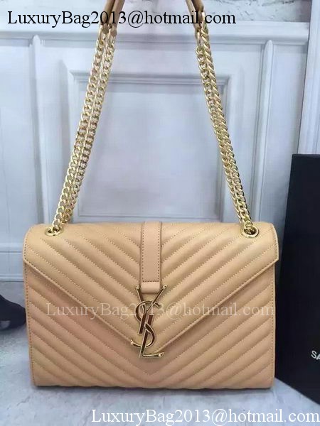 YSL Classic Monogramme Flap Bag Calfskin Leather Y26588 Apricot