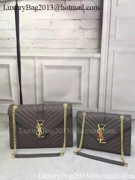 YSL Classic Monogramme Flap Bag Calfskin Leather Y26588 Grey