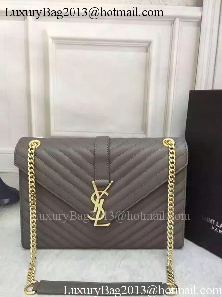 YSL Classic Monogramme Flap Bag Calfskin Leather Y26588 Grey