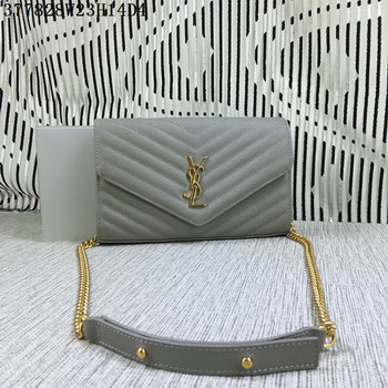 YSL Classic Monogramme Flap Bag Cannage Pattern Y377828L Grey