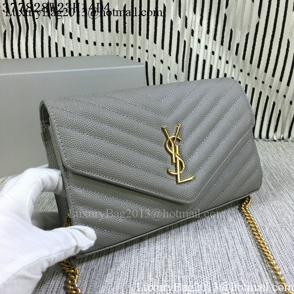 YSL Classic Monogramme Flap Bag Cannage Pattern Y377828L Grey