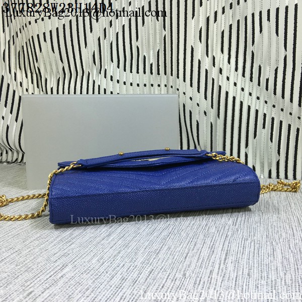 YSL Classic Monogramme Flap Bag Cannage Pattern Y377828L Royal