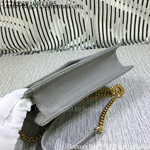 YSL Classic Monogramme Flap Bag Cannage Pattern Y377828S Grey