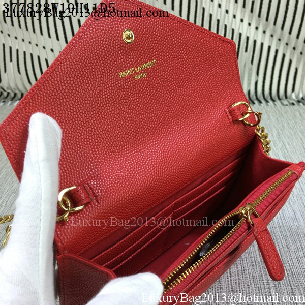 YSL Classic Monogramme Flap Bag Cannage Pattern Y377828S Red