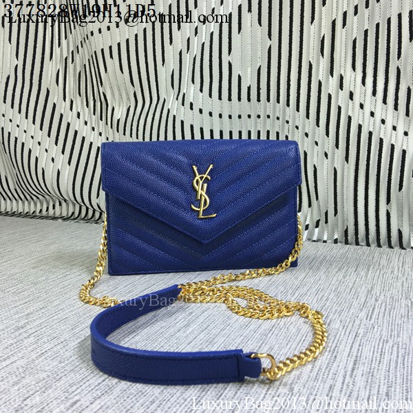 YSL Classic Monogramme Flap Bag Cannage Pattern Y377828S Royal