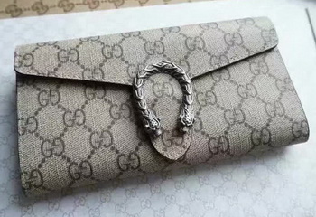 Gucci Dionysus GG Supreme Chain Wallet 404140 Grey