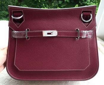 Hermes Jypsiere 31CM Shoulder Bag Calfskin Leather H0880 Wine