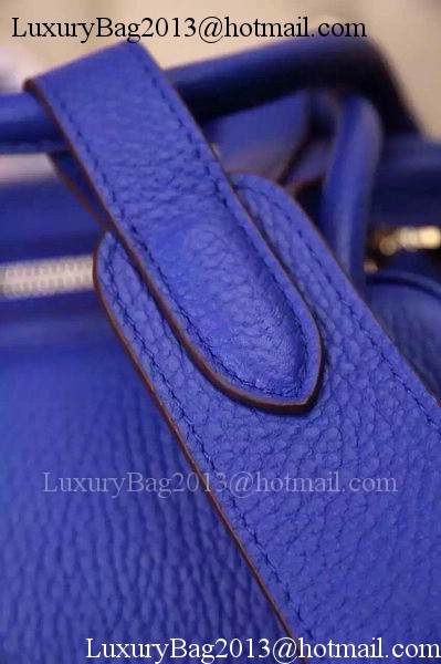 Hermes Lindy 30CM Leather Shoulder Bag H0881 Blue