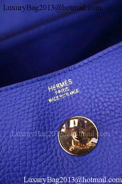 Hermes Lindy 30CM Leather Shoulder Bag H0881 Blue