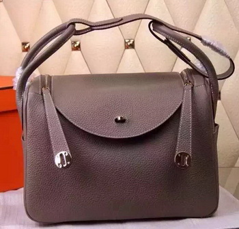 Hermes Lindy 30CM Leather Shoulder Bag H0881 Grey