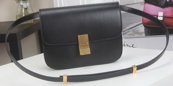 Celine Classic Box Flap Bag Calfskin Leather C3369 Black