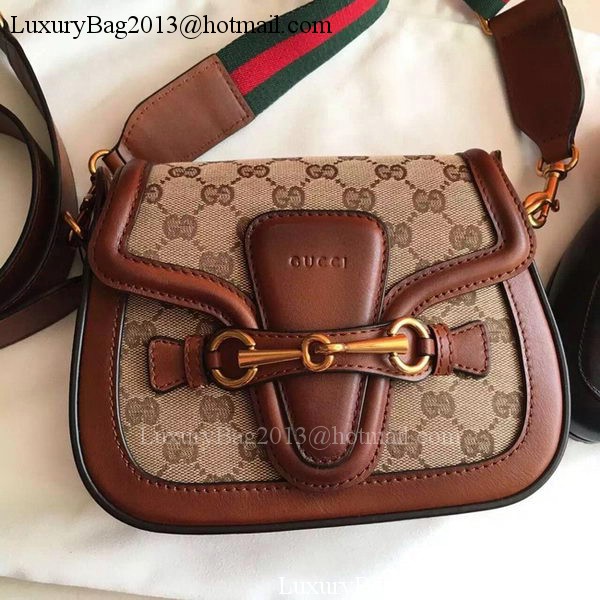 Gucci Lady Web GG Canvas Shoulder Bag 383821 Brown