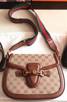 Gucci Lady Web GG Canvas Shoulder Bag 383848 Brown