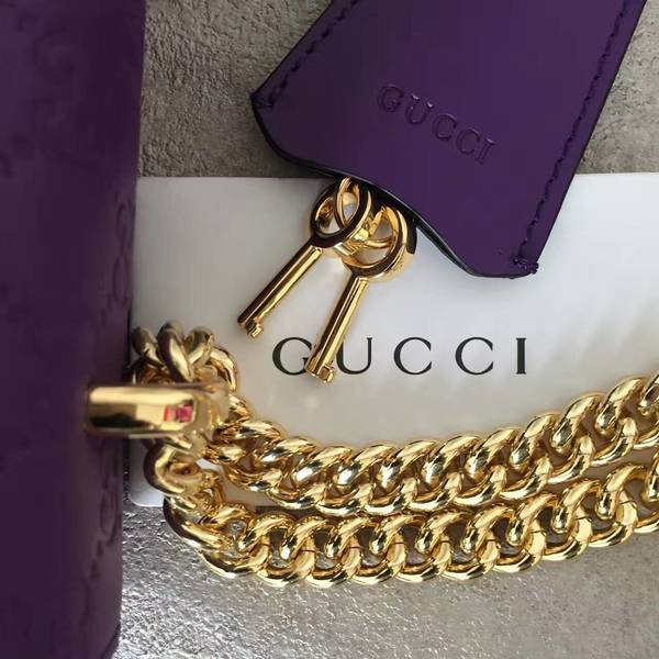 Gucci Padlock Series Gucci Signature Shoulder Bag 409486 Purple