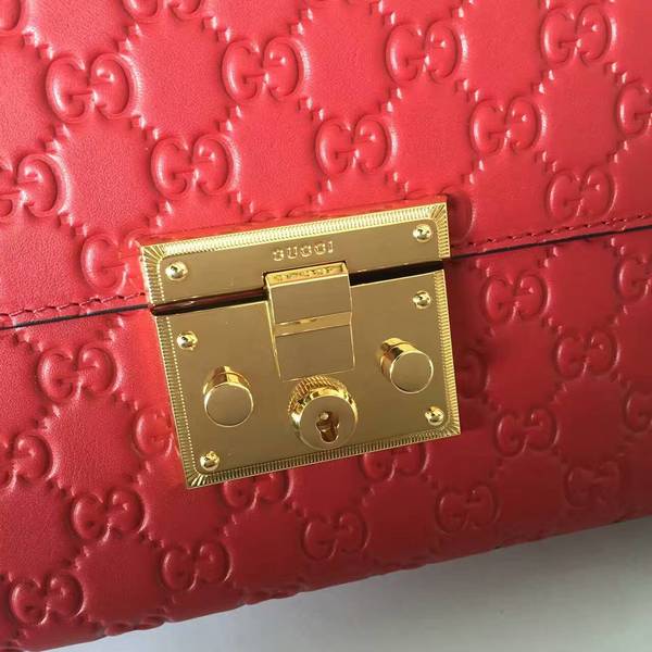 Gucci Padlock Series Gucci Signature Shoulder Bag 409486 Red