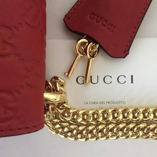 Gucci Padlock Gucci Signature Mini Shoulder Bag 409487A Red