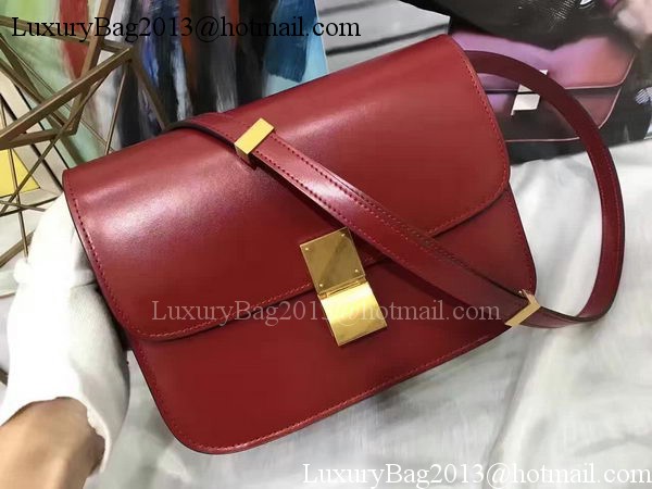 Celine Classic Box Flap Bag Smooth Leather C20447 Red