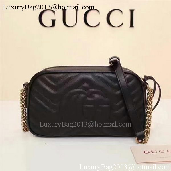 Gucci GG Marmont Matelasse Shoulder Bag 447632 Black