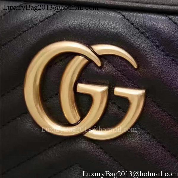 Gucci GG Marmont Matelasse Shoulder Bag 447632 Black