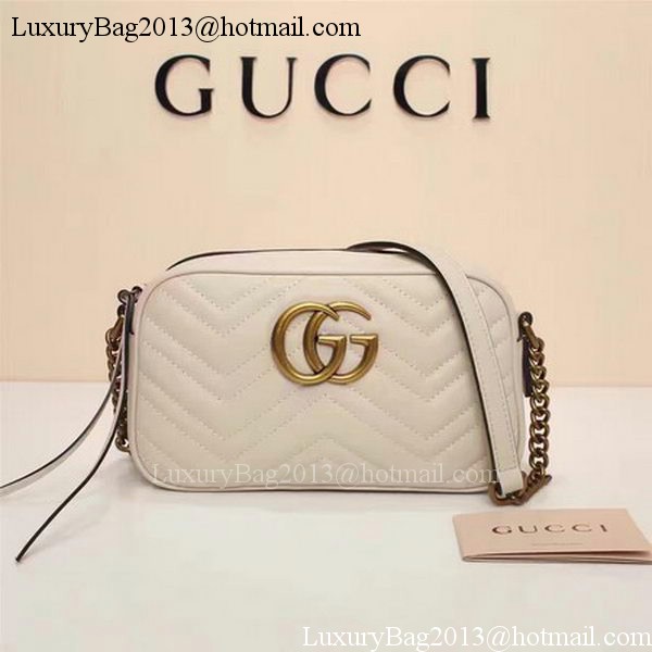 Gucci GG Marmont Matelasse Shoulder Bag 447632 OffWhite