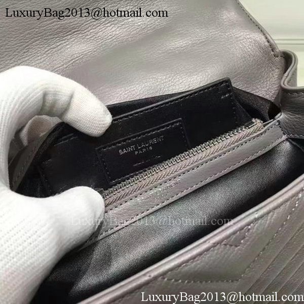 YSL Classic Monogramme Flap Bag Calfskin Leather Y22369 Grey