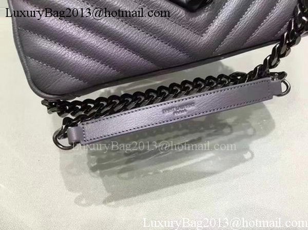 YSL Classic Monogramme Flap Bag Calfskin Leather Y22369 Grey