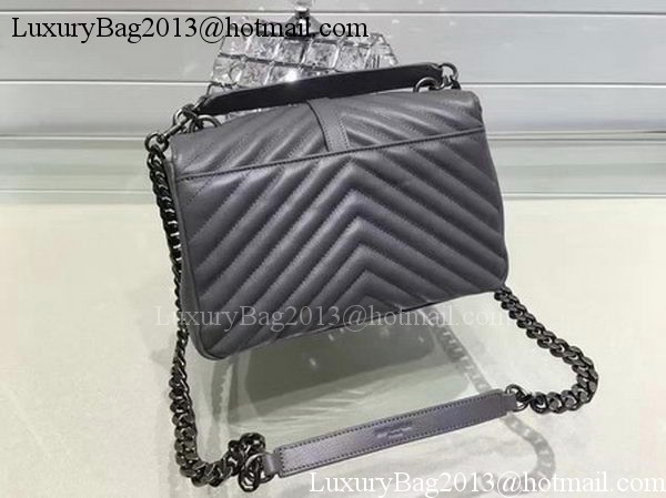 YSL Classic Monogramme Flap Bag Calfskin Leather Y22369 Grey