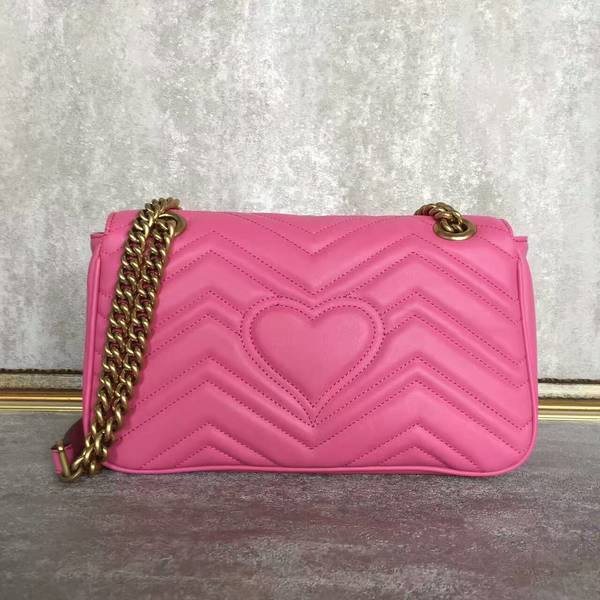 Gucci GG Marmont Sheenskin Shoulder Bag 443497A Pink