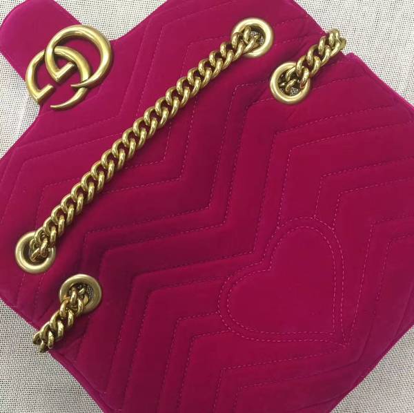 Gucci GG Marmont Suede Leather Mini Shoulder Bag 446744 Wine