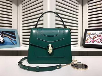 BVLGARI Serpenti Forever Bag Patent Leather BG2280 Green