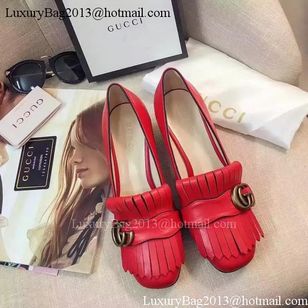 Gucci Casual Shoes Leather GG1127 Red