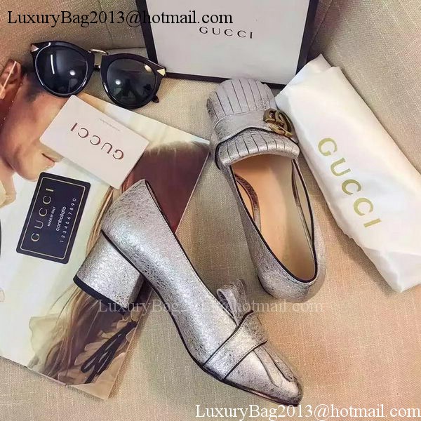 Gucci Casual Shoes Leather GG1127 Silver