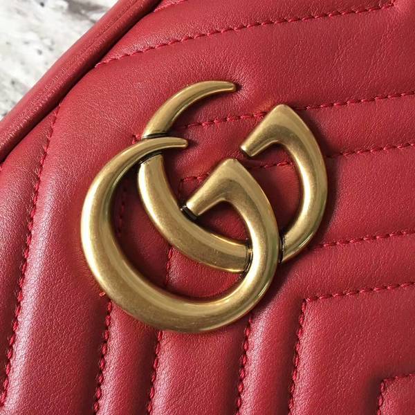 Gucci GG Marmont Matelasse Shoulder Bag 447632A Red