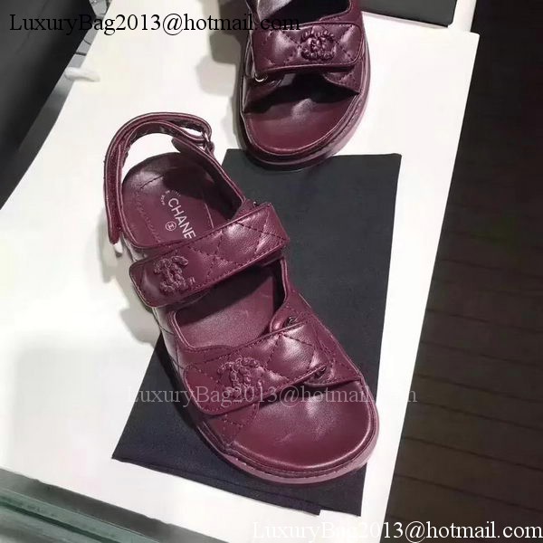 Chanel Sandal Leather CH2090 Wine