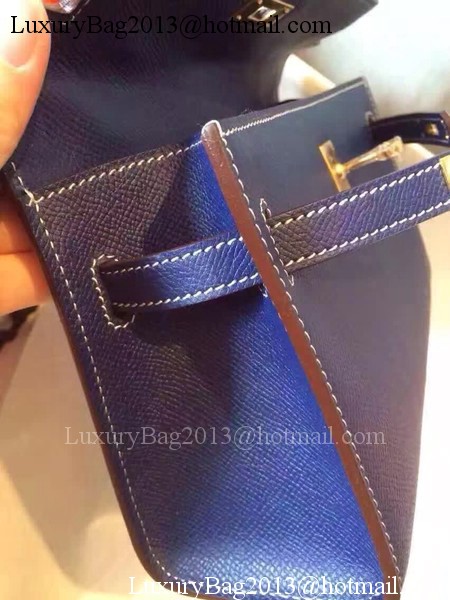 Hermes Kelly 22cm Tote Bag Original Leather KL22 Royal