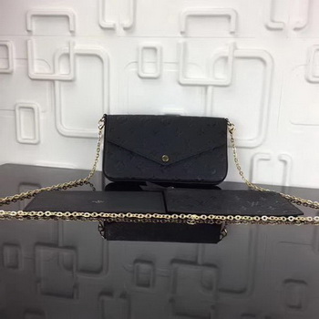 Louis Vuitton Monogram Empreinte POCHETTE FELICIE M64065 Black