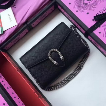 Gucci Dionysus Leather mini Chain Bag 401231 Black