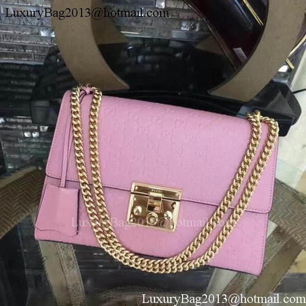 Gucci Padlock Series Gucci Signature Shoulder Bag 409486 Pink