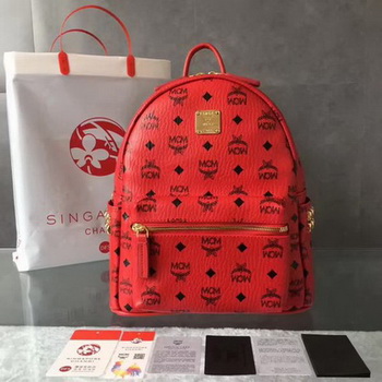 MCM Medium Top Studs Backpack MCM0039 Red