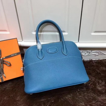 Hermes Bolide 31CM Calfskin Leather Tote Bag B3302 Blue