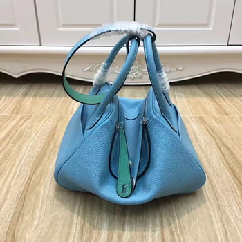 Hermes Lindy 30CM Original Leather Shoulder Bag LD30 Blue&Green