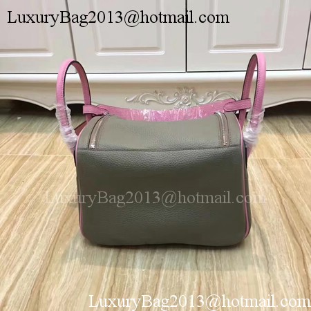 Hermes Lindy 30CM Original Leather Shoulder Bag LD30 Grey&Pink